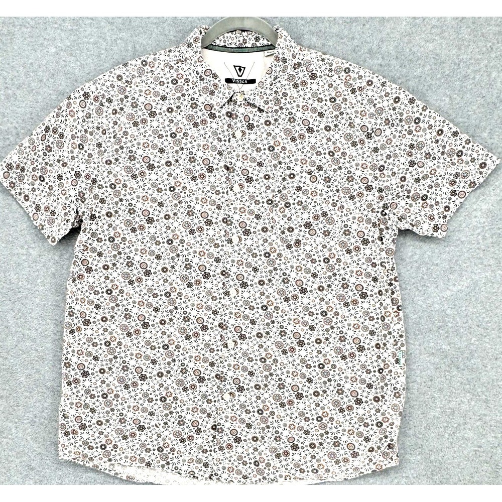 Mens Floral Short Sleeve Button Up Shirt Casual Summer Resort Vissla